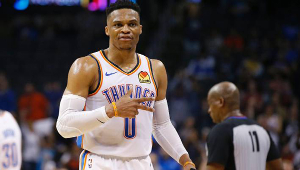  威少达成生涯200次三双追平基德纪录